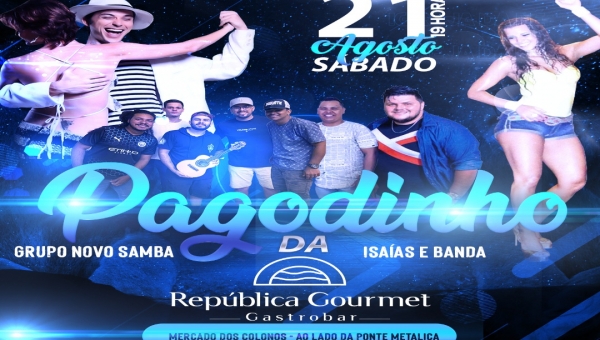 República Gourmet realiza o ‘Pagodinho da República’ hoje, a partir das 19 horas